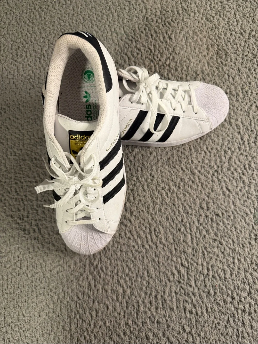 adidas White & Black Classic Superstar Sneakers